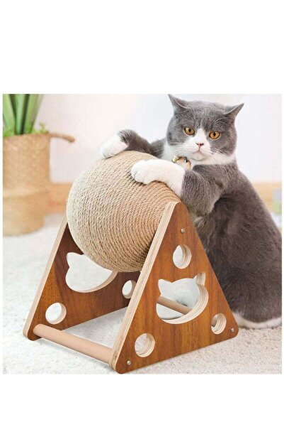 Arabest Cat scratching ball, scratching toy, interactive solid wood pet toy