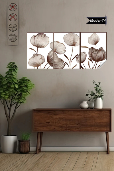 Akıllı Kağıt Statik Tutunma Özellikli Tablo - Poster Çiçek (Model- 74)