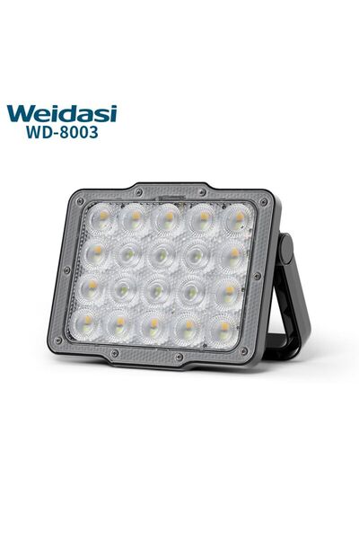weidasi مصباح طوارئ LED محمول قابل لإعادة الشحن مع سطوع قابل للتعديل WD-8003