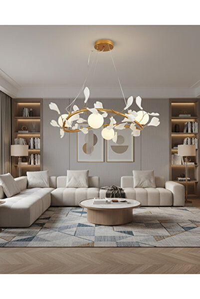 moontime alaçatı Şık Sarı Ivy 4'lü Avize, Modern ve Zarif Aydınlatma Seçeneği