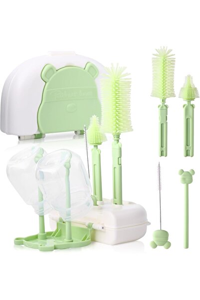 Arabest مجموعة فرشاة تنظيف زجاجات الأطفال، مجموعة تنظيف زجاجات الأطفال للسفر،...