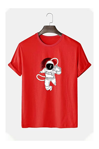 ZEMLİYA Ουνισέξ Μπλουζάκι  "Αστροναύτης " με τύπωμα - Μοντέρνο Στυλ