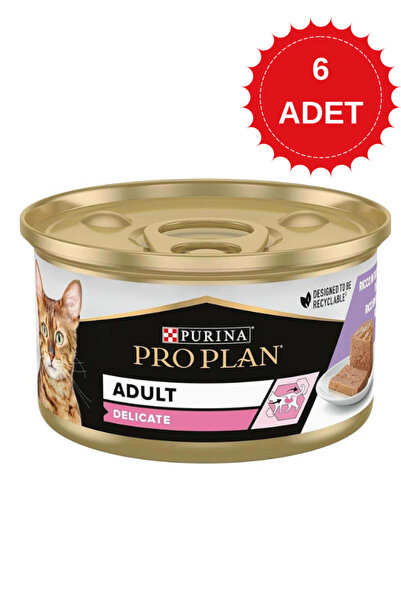 Pro Plan Delicate Hassas Hindi Etli Yetişkin Kedi Konservesi 85 Gr X 6 Adet