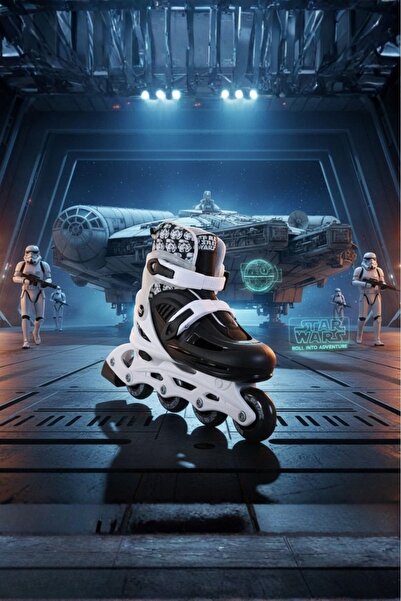 Saule Lisanslı | Ayarlanabilir 4 Tekerlekli Inline Paten - Siyah/Beyaz - 35-3...