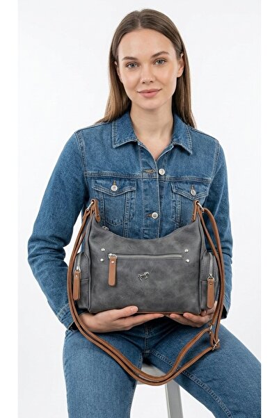 Çanta Trend Mega Polo Club of Colors Soft Faux Leather Multi-Compartment Shou...