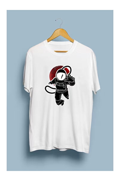 ZEMLİYA Ουνισέξ Μπλουζάκι  "Αστροναύτης " με τύπωμα - Μοντέρνο Στυλ