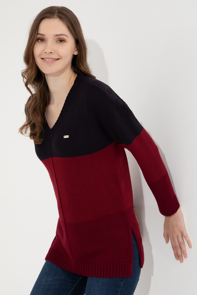 U.S. Polo Assn. Women's Navy Blue V-Neck Sweater 50252208-Vr033