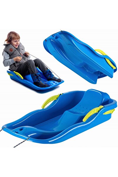 KADAX Tobogan de sanie cu spătar cu frână, glisor de bob din plastic, mare, c...