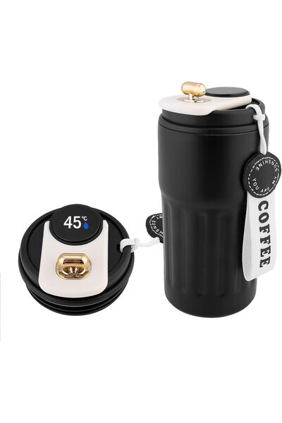 Arabest Portable Coffee Mug, Stainless Coffee Tumbler With Temperature Displa...