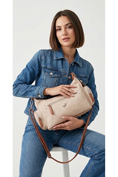 Çanta Trend Mega Polo Club of Colors Soft Faux Leather Multi-Compartment Shou...