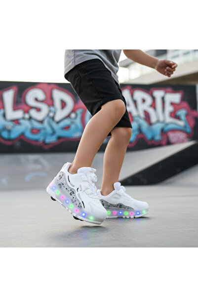 Saule Tekerlekli Işıklı Patenli Ayakkabı (Kız & Erkek Çocuk)|Patenli Spor Aya...