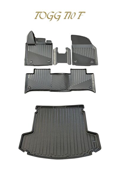 Black Gold Togg T10F Sedan 3D TPE Havuzlu Oto Paspas ve Bagaj Havuzu Seti İki...