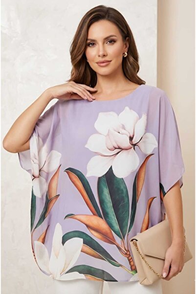 Volupta 3D lily Floral Print blouse