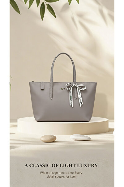 GENERIK Premium Grey Tote Bag Spacious Work Bag Faux Leather Handbag