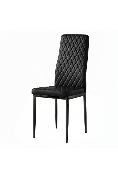 CHOIWIN Dining Chair，Office Chair ， Black PU Leather Upholstered High Back Ch...