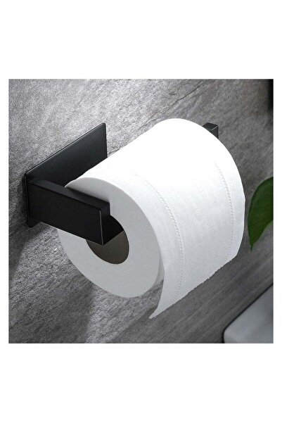 Arabest Adhesive Toilet Paper Holder - No Drilling Black Toilet Roll Holder f...