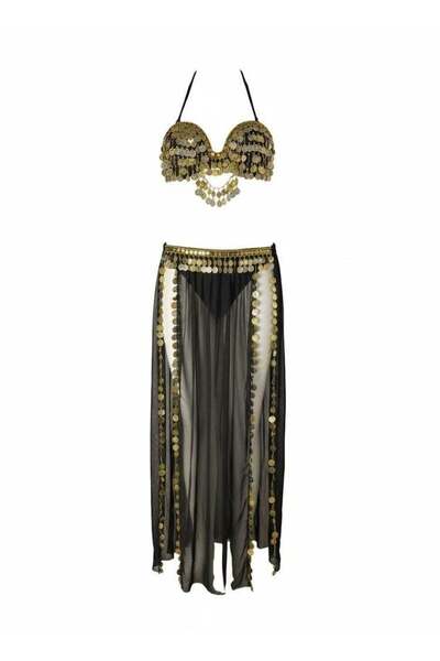 Dandasha Store Generic Belly Dance Costume Free Size – Coin Bra Top with Eleg...