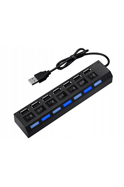 zola USB 2.0 hub, 7-port, cable length 41 cm, transmission speed 480 Mbps, bl...