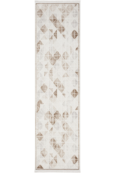 Cool Halı Nevada Krem Bej Modern Çizgili Parlak Silinebilir Dokuma Yumuşak Uz...