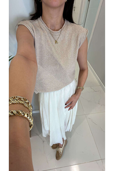 BİRCANÇİL MD Dofre Tricotaj fără mâneci bej