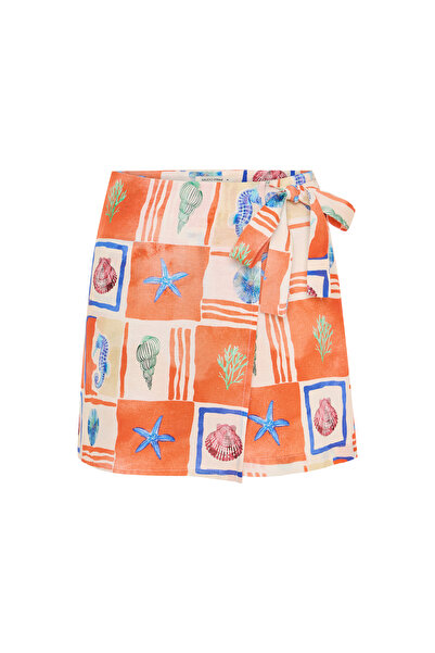 Mudo تنورة قصيرة مطبوعة بأزرار على الجهتين