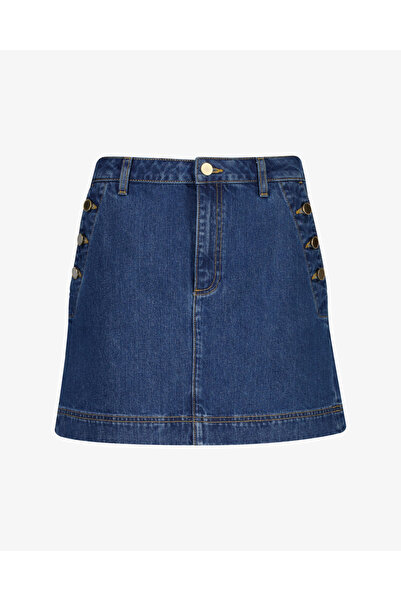 Gant Kadın Mavi Düz Etek