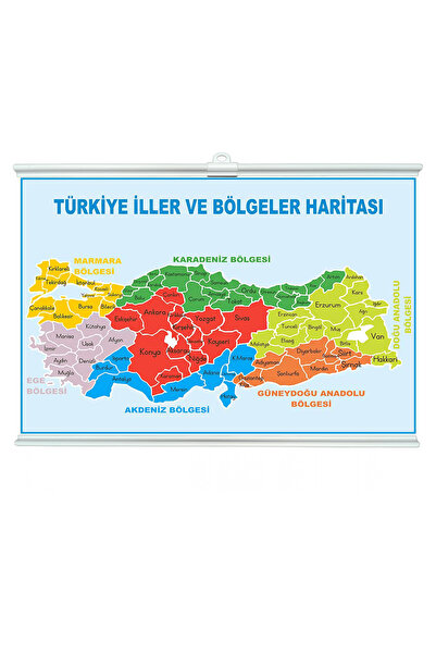 heptex Türkiye İller ve Bölgeler Haritası Çıtalı 70x100