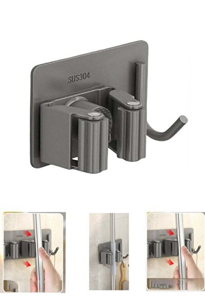 Arabest Self-Adhesive Mop Holder Clips Hook 304 Stainless Steel Broom Mop Org...