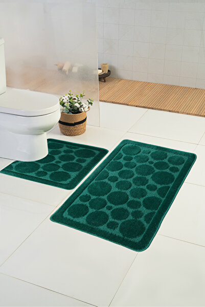 Moda Dekor Standard Bubbles tamnozeleni 50x80-50x40 2-dijelni tepih za kupanj...