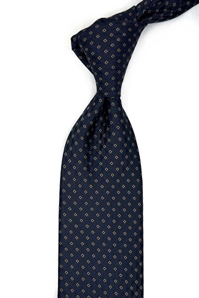 Kravatkolik ربطة عنق كلاسيكية بنمط صغير باللون الأزرق الداكن KK13449