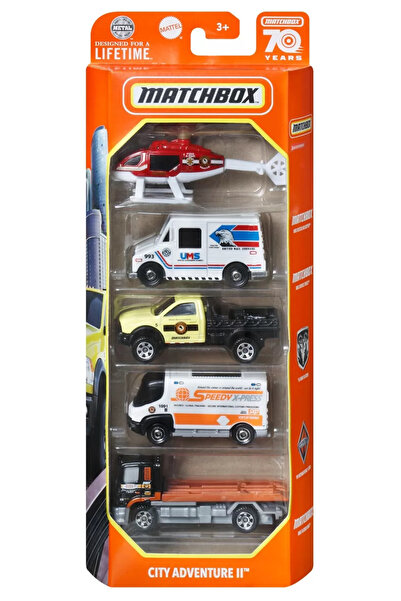 mattel MATCHBOX SET OF 5 METAL CARS CITY ADVENTURE II SCALE 1:64