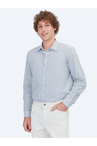 Kip Gray Regular Fit Woven Casual 100% Cotton Shirt