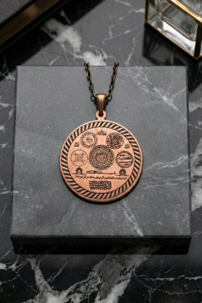 OSMANLI GÜMÜŞ Women Men Copper Pendant Luck Wealth Talisman Pure Copper Necklace