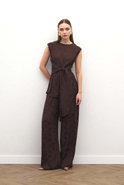 Sateen Camila Pants - Brown