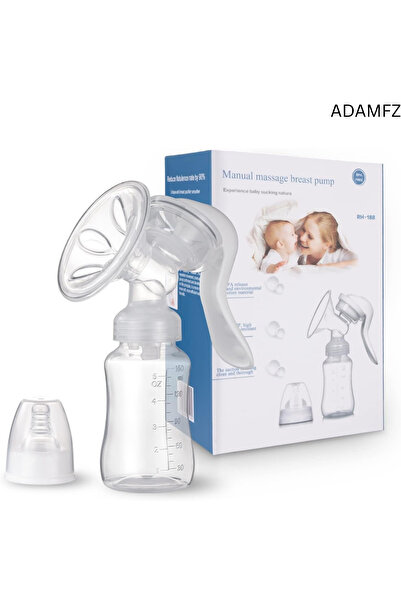 AdamFz مضخة تدليك يدوية للثدي خالية من مادة BPA | محاكاة طبيعية لمص الطفل | ش...
