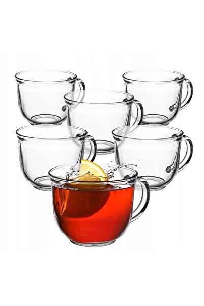 KADAX Pahare de ceai și cafea de iarnă, 480 ml, sticlă cu mâner, set de 6 cești