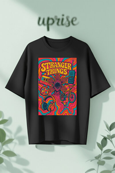 Vordevia Stranger Things Design cu imprimeu bumbac piese supradimensionat tricou