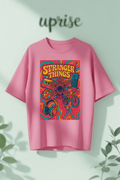 Vordevia Σχέδιο Stranger Things με τύπωμα Βαμβάκι από oversized μπλουζάκια