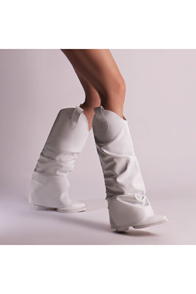 Modish Boutique Women's genuine Leather boots Myko White 8