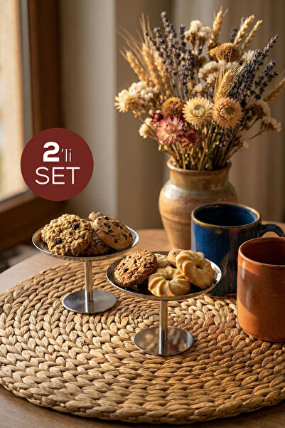 Vienev 2-Piece Silver Color Metal Presentation Stand - Stylish and Decorative...