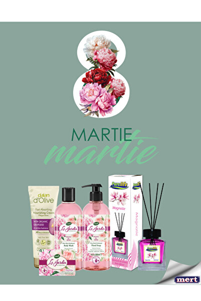 Mert Dalan Rose March 8th Gift Set – Shower Gel 500ml, Liquid Soap 500ml, Soa...