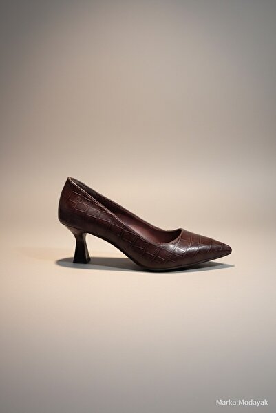 Modayak BURAK ACI KAHVE CİLT YILAN D piele İ DES cu model CE toc stiletto İ P...