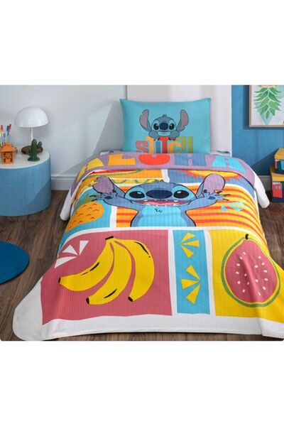 Taç New Season Licensed Lillo-Stitch Fruit Single Person Pique Set