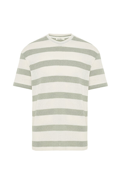 Mudo Loose Fit Striped Crewneck Knitted T-Shirt