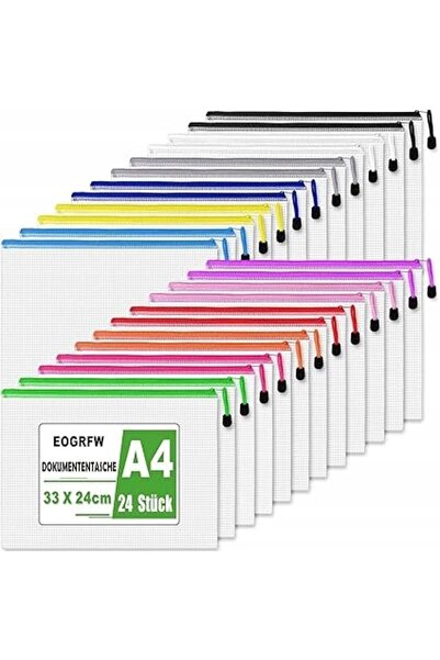 Other brand Waterproof Document Folders A4 with Zipper Large Set 24 pcs 12 Co...