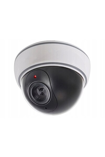 zola Реалистична видеокамера, кръгла, с мигащ червен LED, 12.5x12.5x8 см, бяла