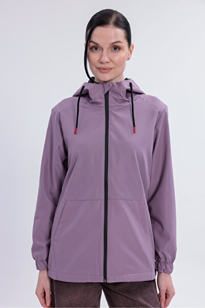 Gizrain Γυναικείο αδιάβροχο με κουκούλα και επένδυση, ανθεκτικό σε νερό και α...