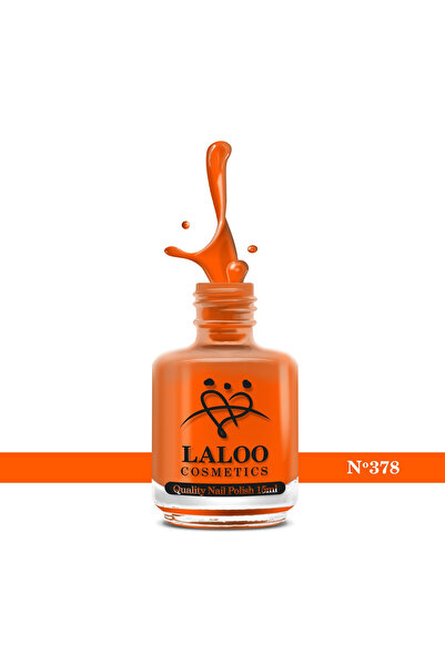 Laloo Cosmetics No. 378 Orange Neon| Laloo classic nail polish 15 ml