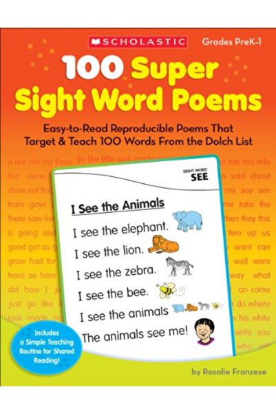 Scholastic Us ١٠٠ قصيدة رائعة لتعليم الكلمات البصرية، للصفوف من الروضة إلى ال...