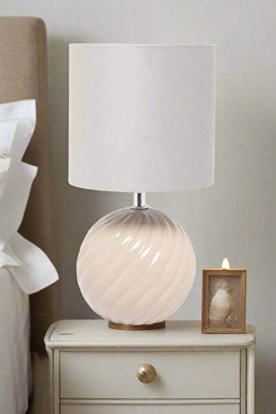 REDTAG مصباح طاولة رمادي بقاعدة سيراميك